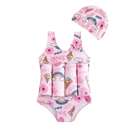 Maillot à Bouée + Bonnet imprimés